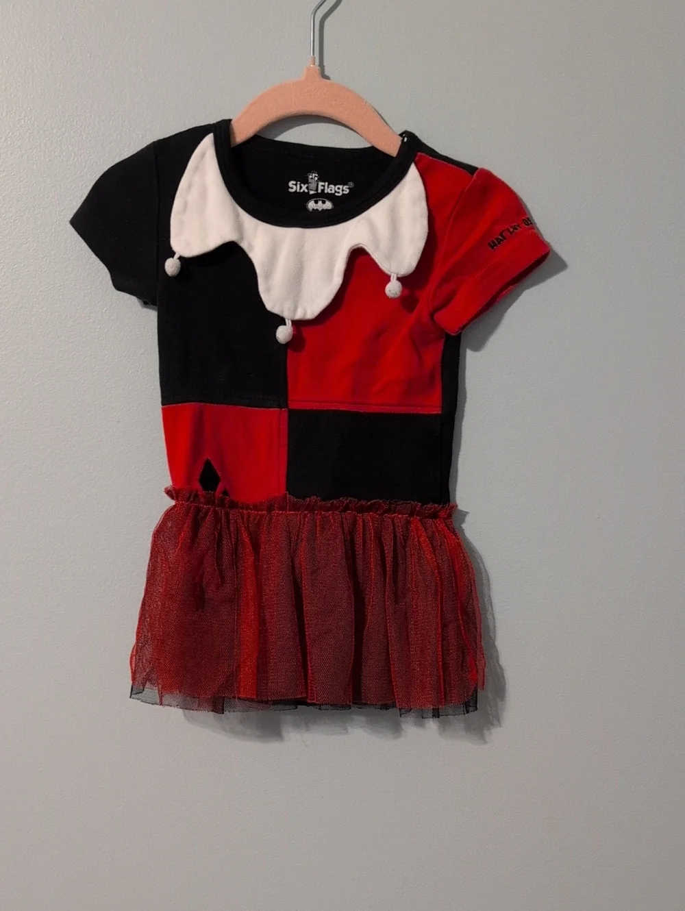 Six Flags Kids' Red & Black Harlequin Costume Dress